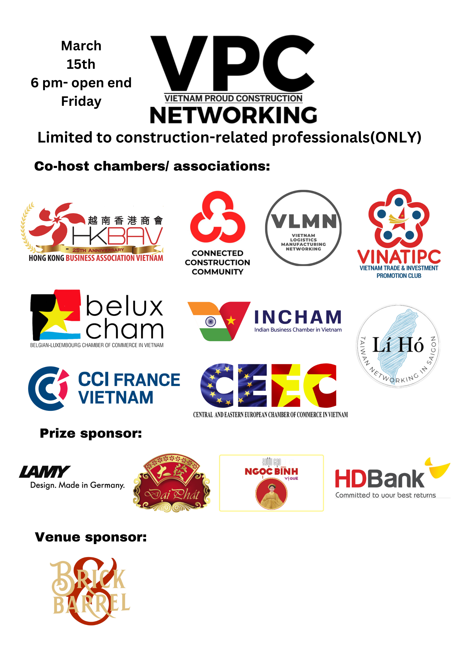 vietnam proud construction networking night friday hcmc